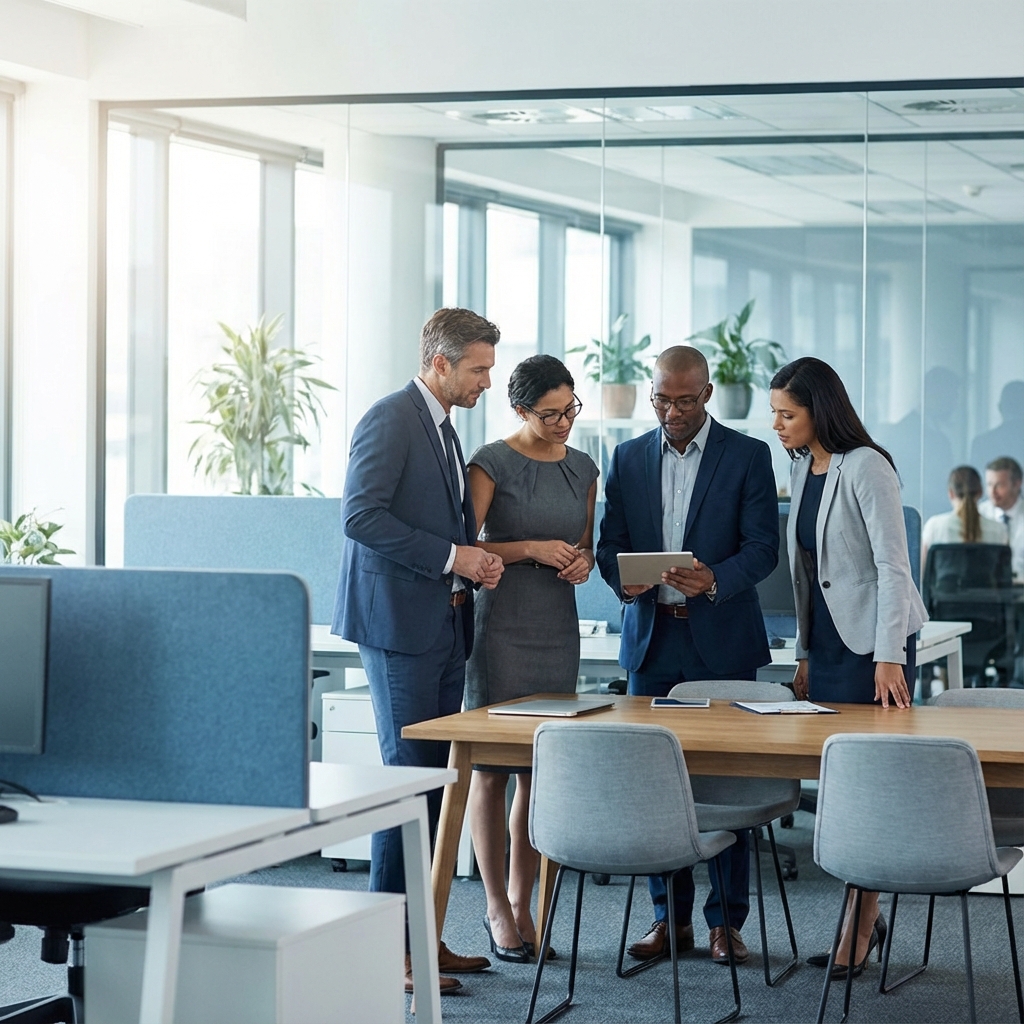 Équipe professionnelle analysant des documents